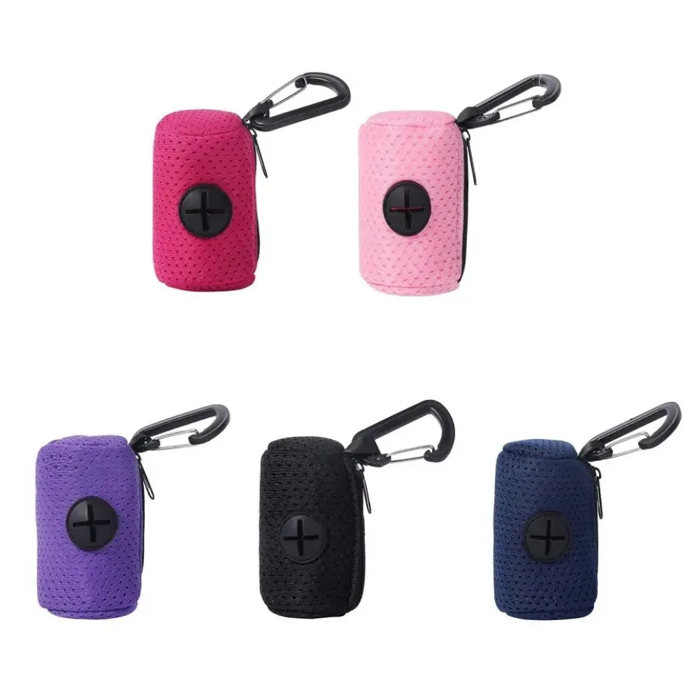 Portable Mesh Dog Poo Bag Dispenser with Buckle