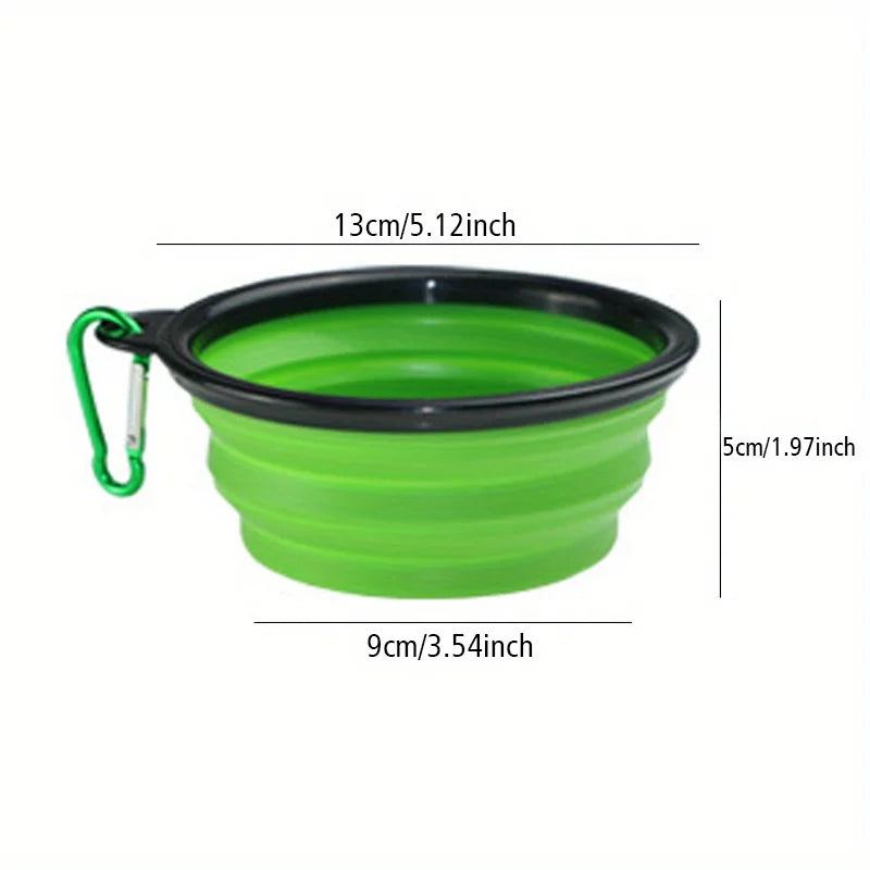 Foldable Dog Travel Bowl with Spill-Proof Lip