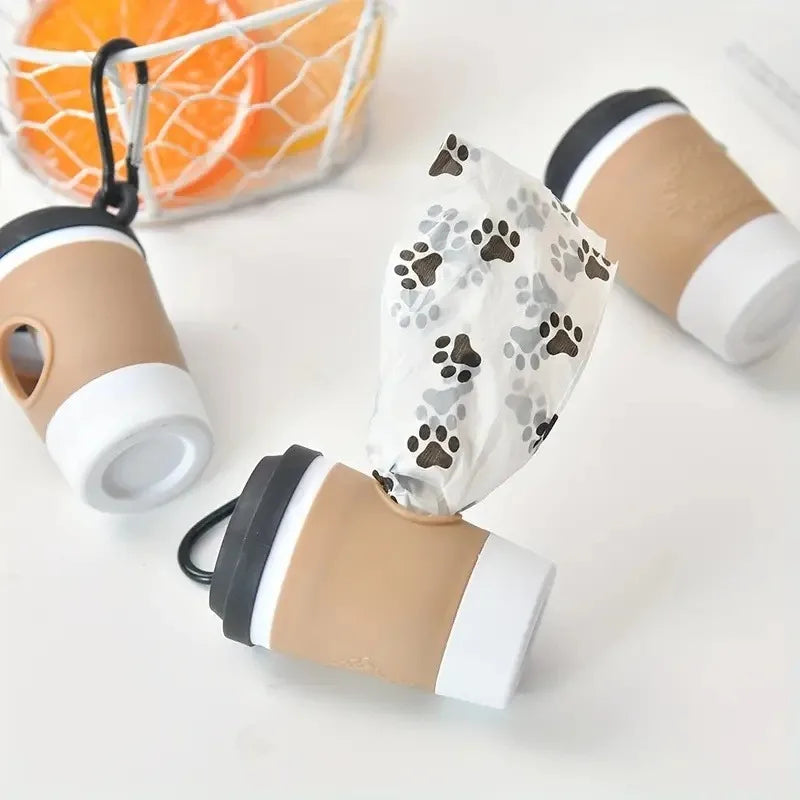 Coffee Cup-Shaped Dog Poop Bag Dispenser