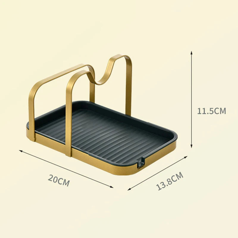 Stainless Steel Pot Lid Holder Rack with Drip Tray