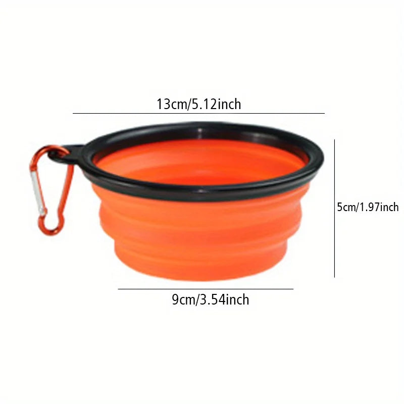 Foldable Dog Travel Bowl with Spill-Proof Lip