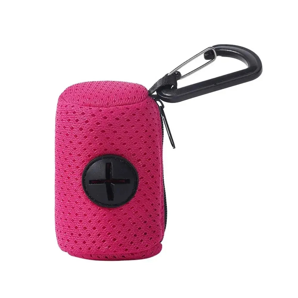 Portable Mesh Dog Poo Bag Dispenser with Buckle