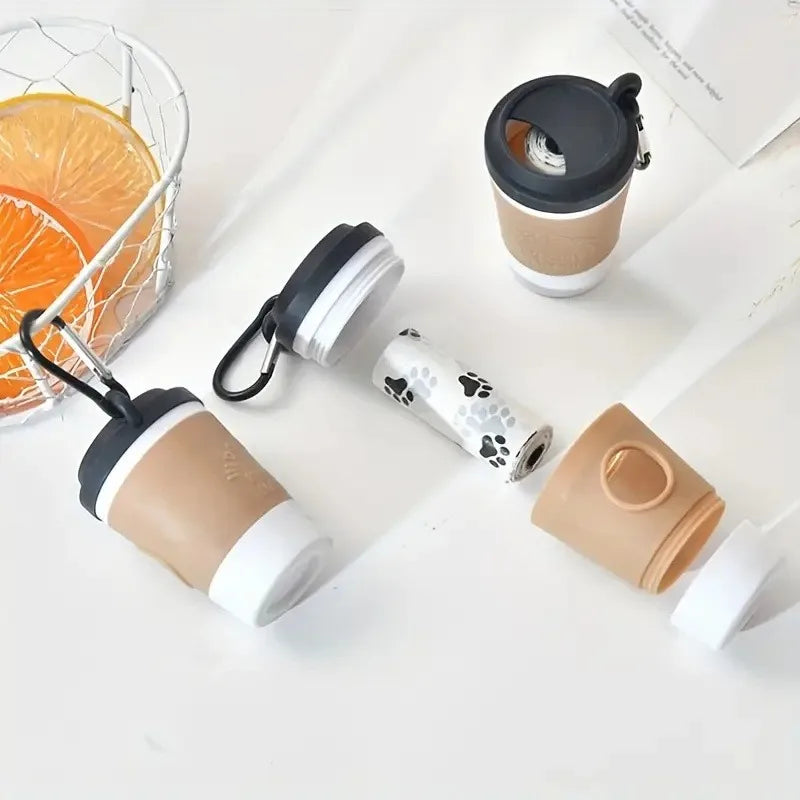 Coffee Cup-Shaped Dog Poop Bag Dispenser