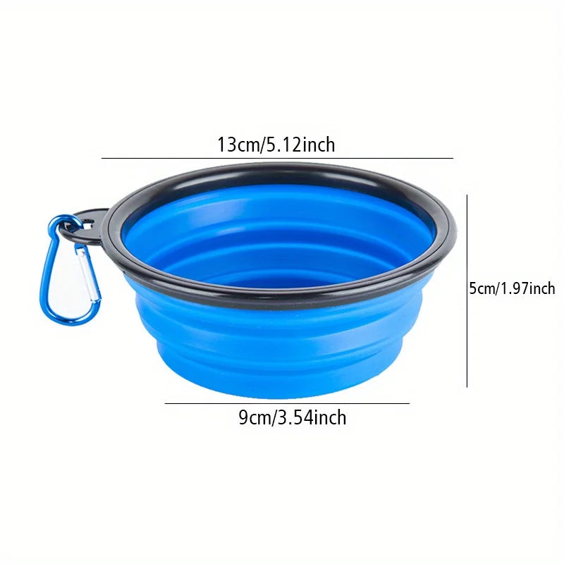 Foldable Dog Travel Bowl with Spill-Proof Lip