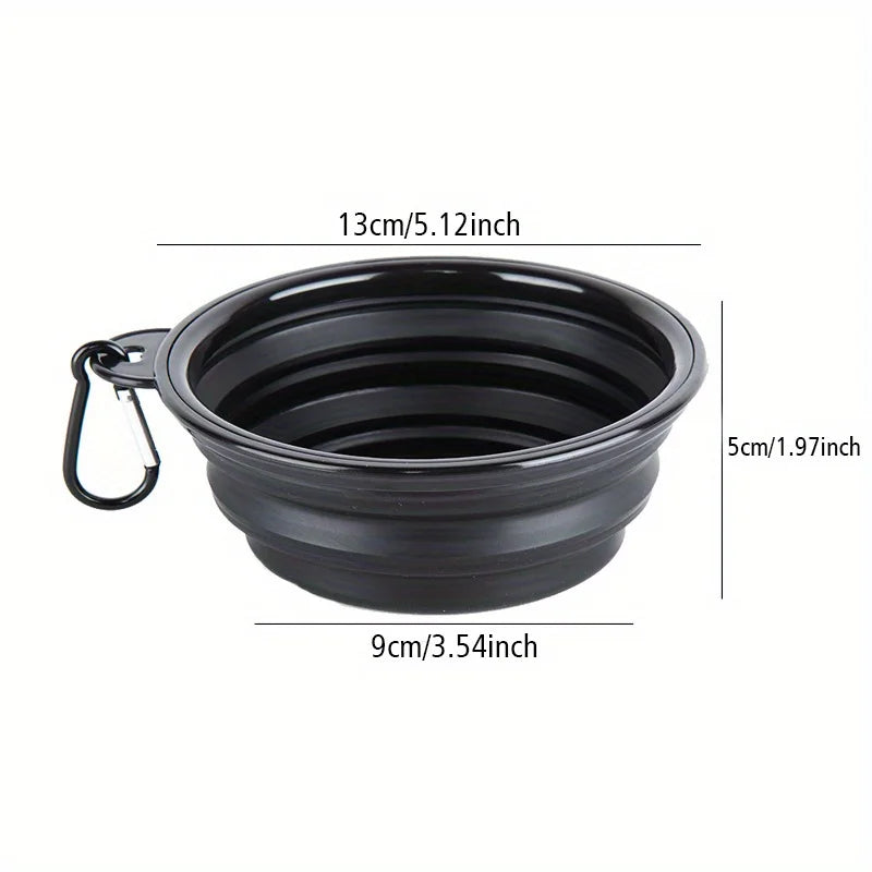 Foldable Dog Travel Bowl with Spill-Proof Lip