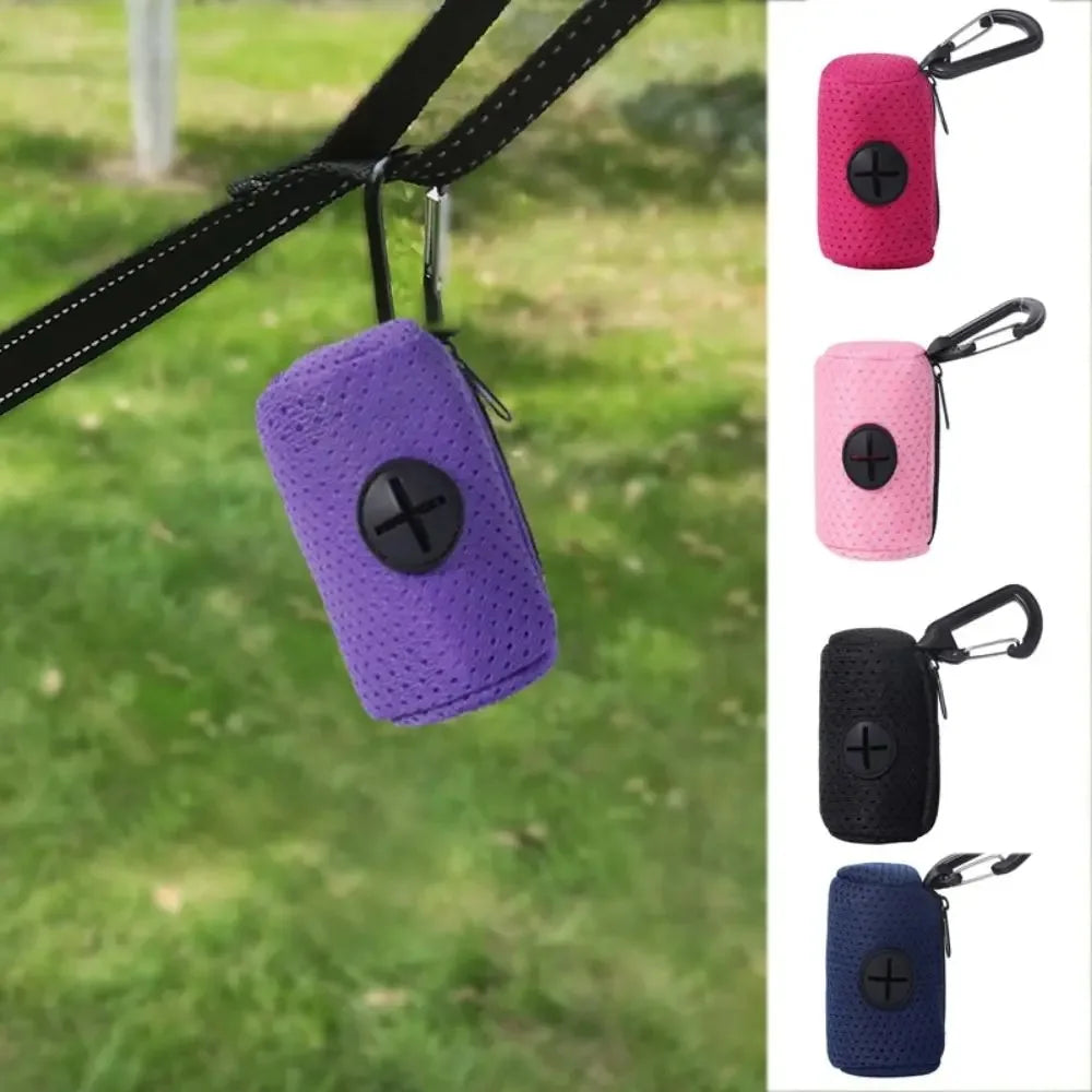 Portable Mesh Dog Poo Bag Dispenser with Buckle