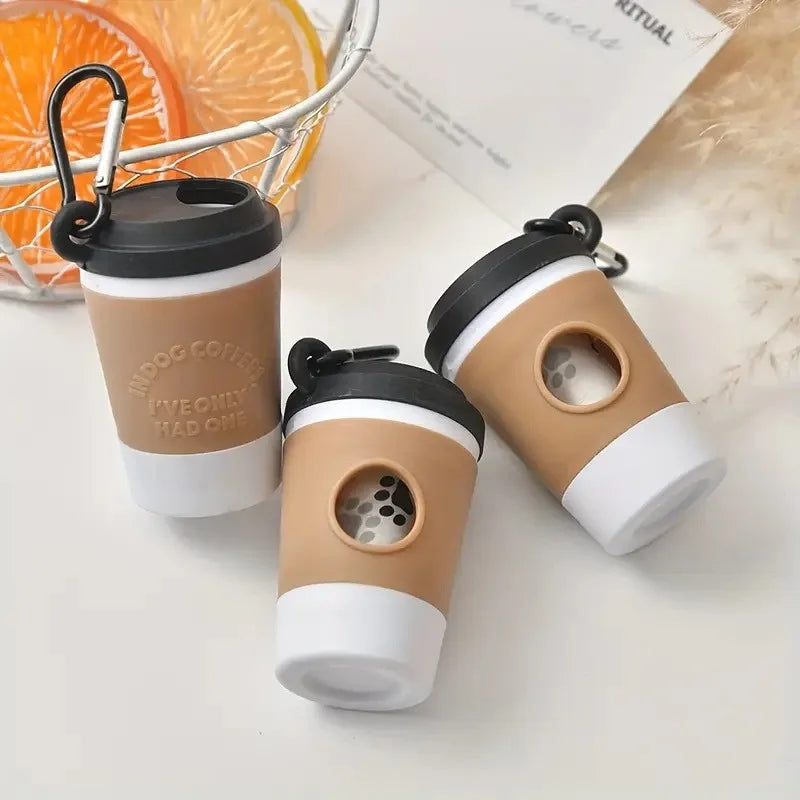 Coffee Cup-Shaped Dog Poop Bag Dispenser