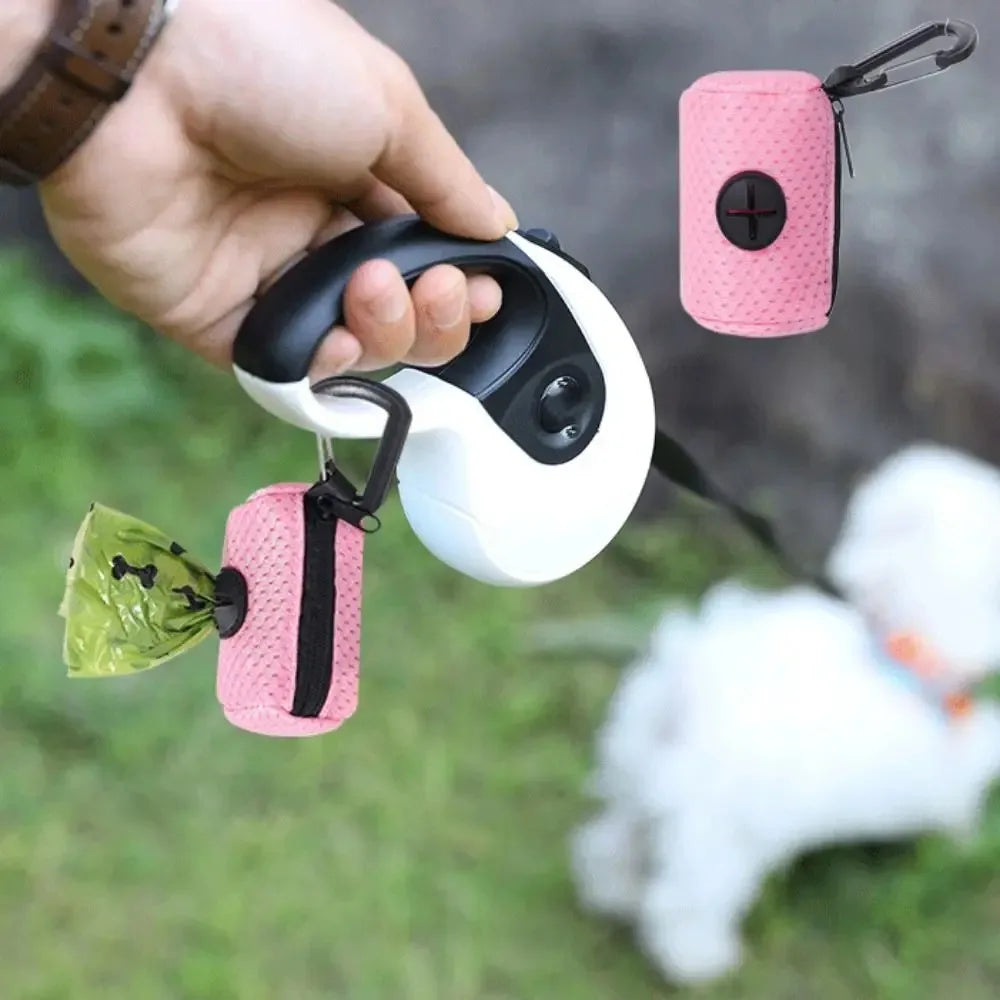 Portable Mesh Dog Poo Bag Dispenser with Buckle