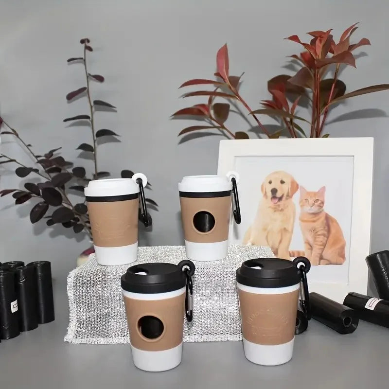 Coffee Cup-Shaped Dog Poop Bag Dispenser