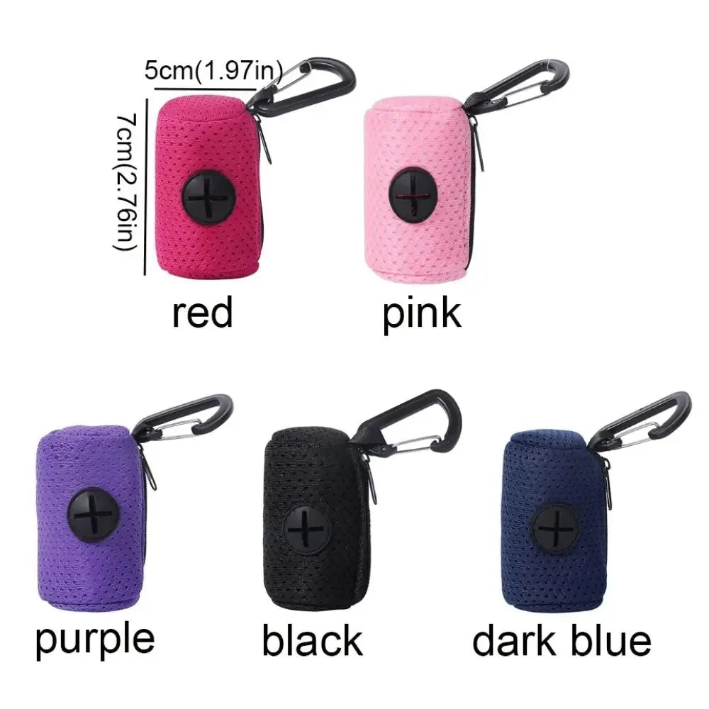 Portable Mesh Dog Poo Bag Dispenser with Buckle