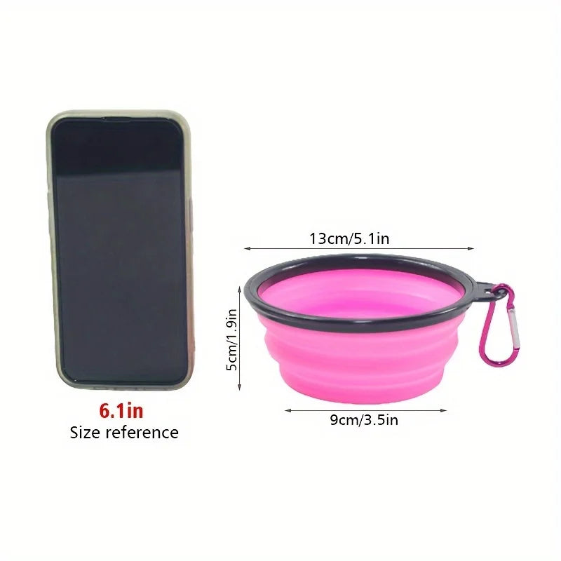 Foldable Dog Travel Bowl with Spill-Proof Lip