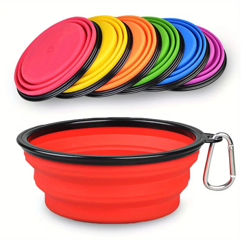 Foldable Dog Travel Bowl with Spill-Proof Lip