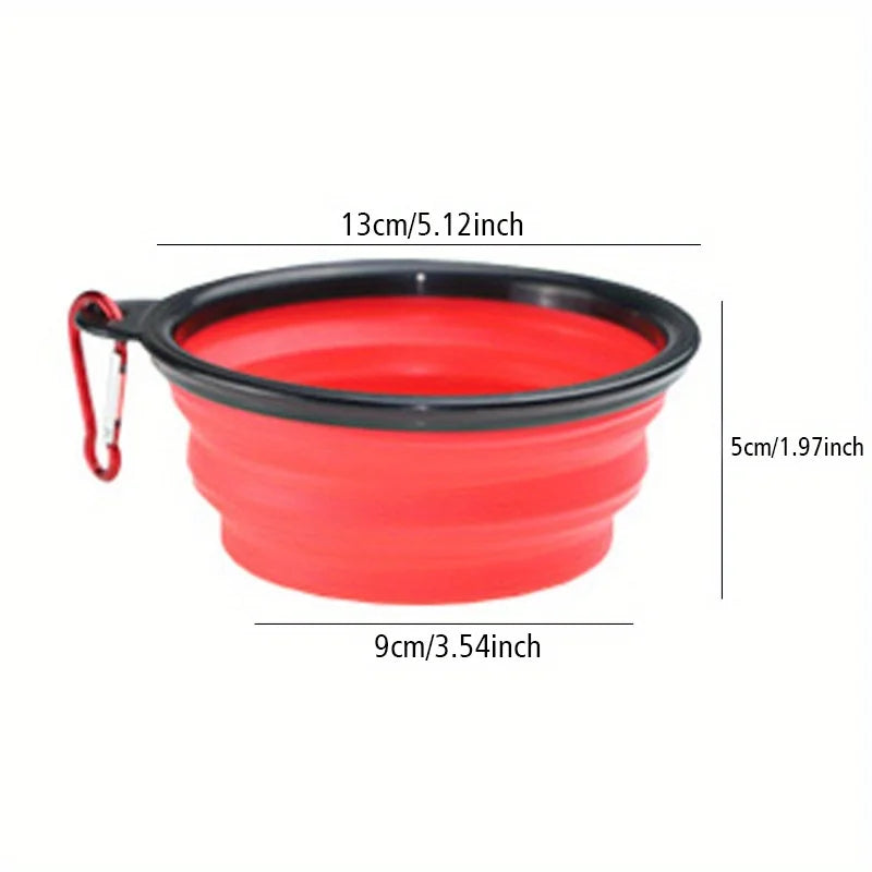 Foldable Dog Travel Bowl with Spill-Proof Lip