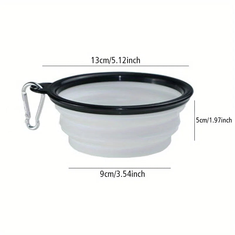Foldable Dog Travel Bowl with Spill-Proof Lip