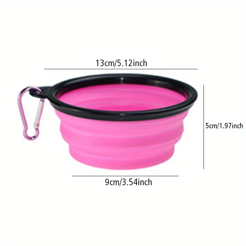 Foldable Dog Travel Bowl with Spill-Proof Lip