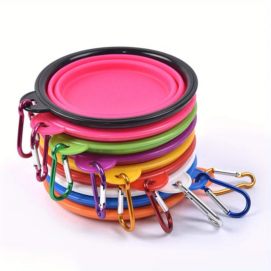 Foldable Dog Travel Bowl with Spill-Proof Lip