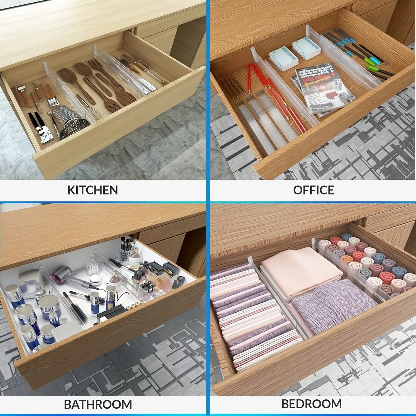 Adjustable Drawer Dividers Set