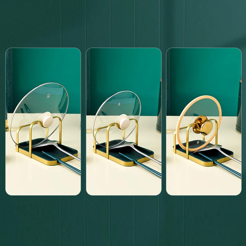 Stainless Steel Pot Lid Holder Rack with Drip Tray